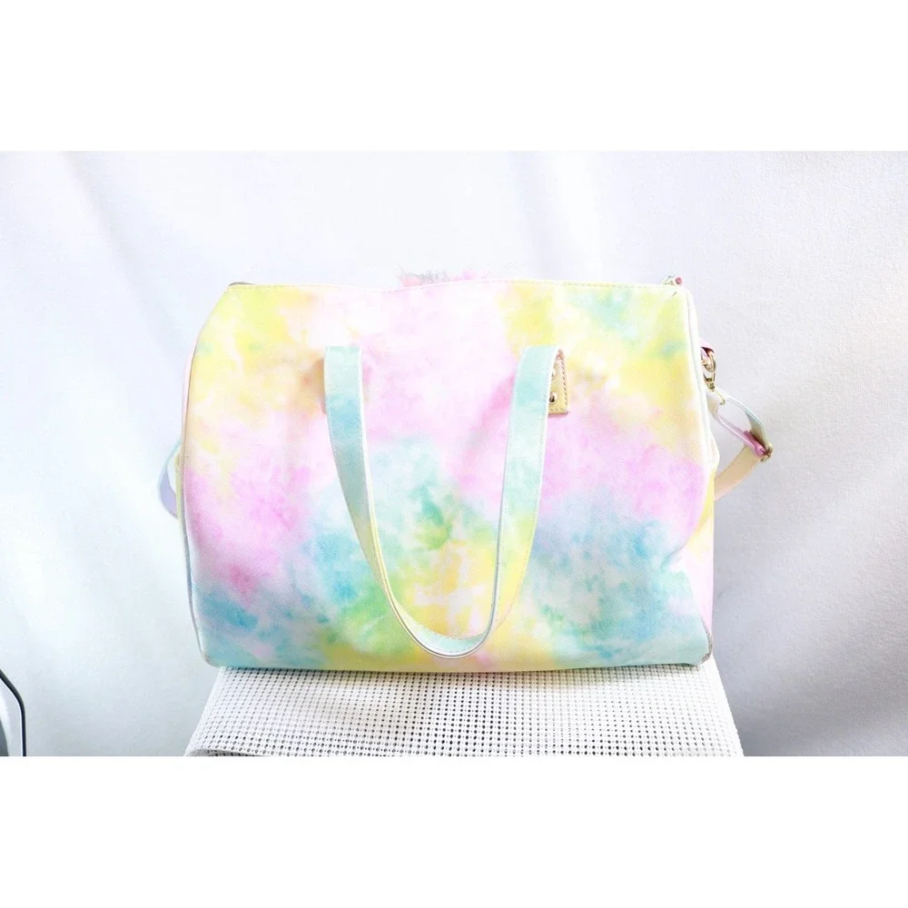 Under One Sky Unicorn Duffel Bag Girls Pastel Tie Dye Rainbow Travel Bag